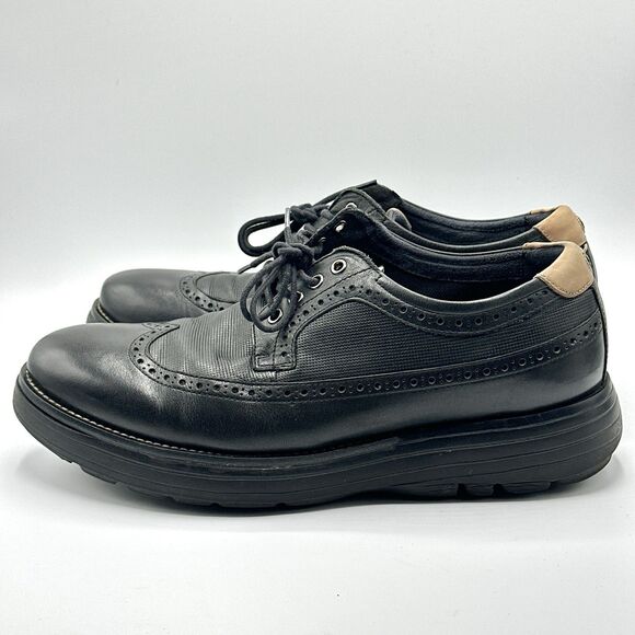 GDefy Dress Shoes Oxford Mens Size 10 Black Leather Brogue Wing Tip Comfort main image 4